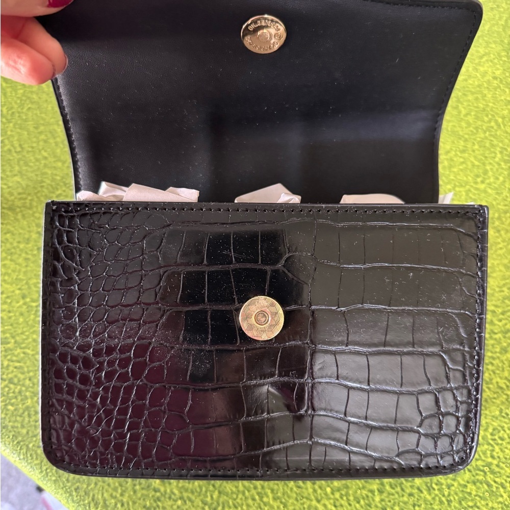 Topshop Black Croc-Embossed Travel Bag-NWT - Picture 5 of 6